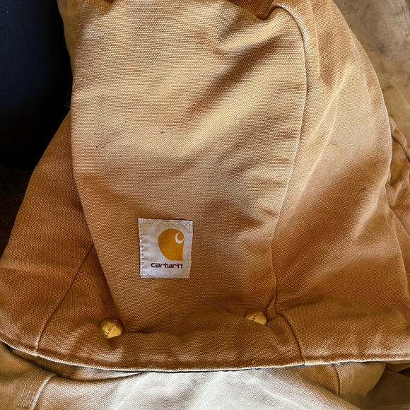 Carhartt Duck Canvas Jacket Coat Medium Tall  Detachable Hood Thrashed Blanket - Picture 15 of 16